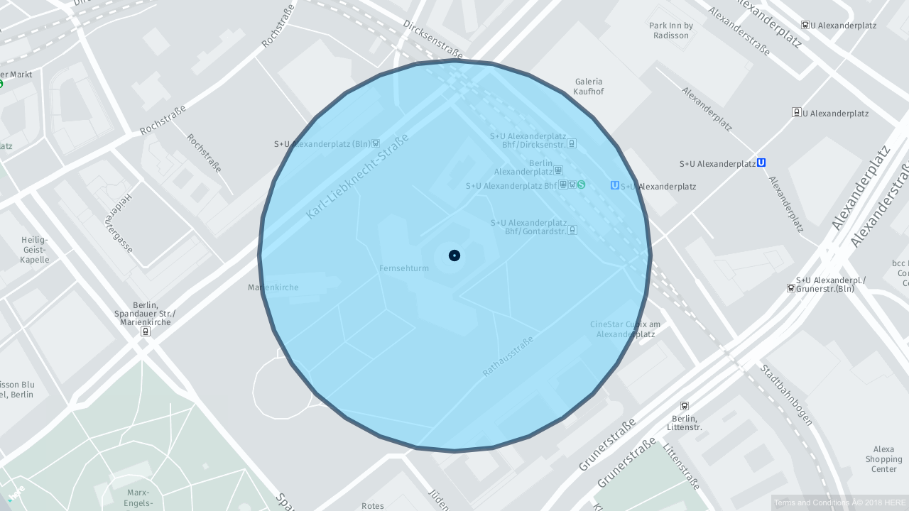 Visualization of a Circle Location Reference